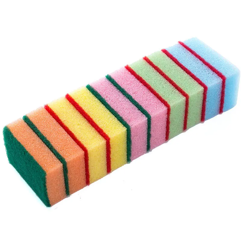 Colorful high quality kitchen cleaning sponge scourer with scouring pad