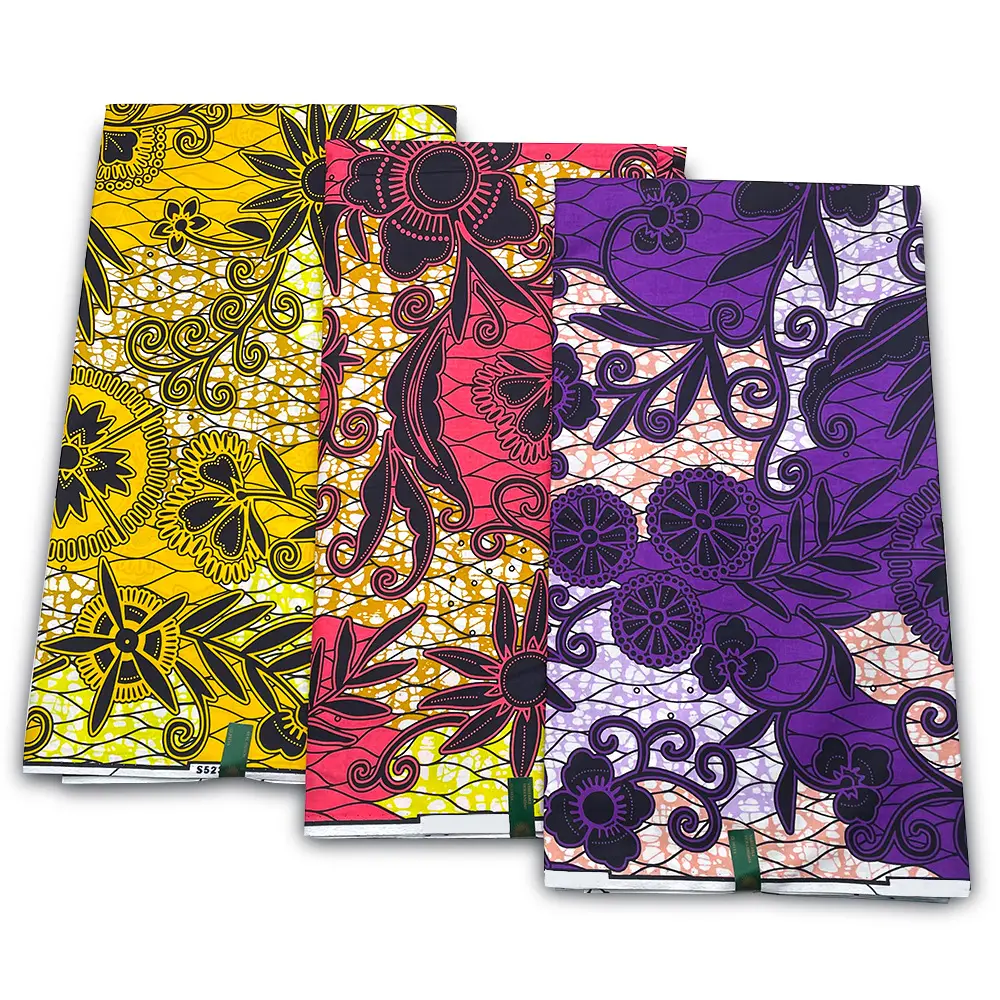 Online Terry Ombre Zijde Mode Bloemen 4 Yards Digitaal Bedrukken Satijn Afrikaanse Zijde Wax Print Satijn Nigeriaanse Chiffon Stof
