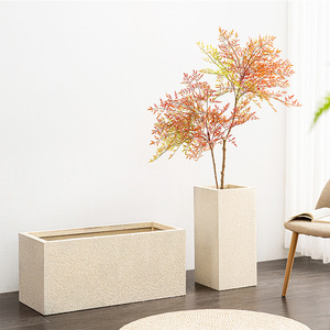 Fournitures de <span class=keywords><strong>jardin</strong></span>, décoration intérieure et extérieure, petits pots à fleurs <span class=keywords><strong>en</strong></span> ciment blancs modernes, pot de plantation avec trou de drainage, auto-arrosage - Product Image 1