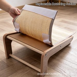 New wooden sisal cat scratching <b>board</b>, L-shaped, vertical, wear-resistant, non-shedding cat toy, solid wood scratching <b>mat</b>, cat - Product Image 5