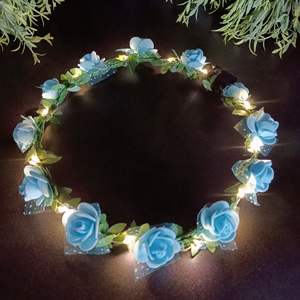 Vente en gros Bandeau à couronne de fleurs <span class=keywords><strong>Guirlande</strong></span> à fleurs à led - Product Image 6