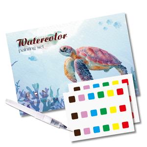 Nouvel ensemble de peinture <span class=keywords><strong>aquarelle</strong></span> paysagère YM019 – Livre de coloriage créatif DIY avec peintures intégrées - Product Image 4