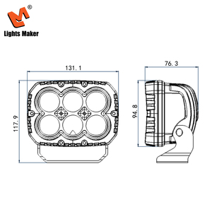 ไฟ LED พ็อดแบบฝังในตัวพร้อมปลั๊ก <span class=keywords><strong>DT</strong></span> กำลังไฟ 60 วัตต์ ขนาด <span class=keywords><strong>5.2</strong></span> นิ้ว แสงสปอต 5000 ลูเมน กันน้ำ สำหรับรถบรรทุกหนัก SUV รุ่น LML-0301-60 - Product Image 3