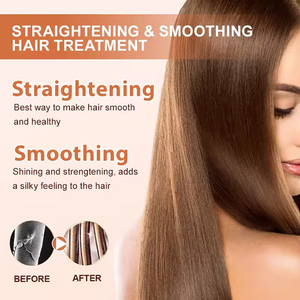 Crème lissante pour <span class=keywords><strong>cheveux</strong></span> professionnelle au kératine brésilienne et à l'huile d'argan, vegan, réparation des dommages, soin des <span class=keywords><strong>cheveux</strong></span>, 400 ml, traitement protéiné - Product Image 5