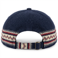 Casquette Oxford vintage rétro en mélange de laine jacquard bicolore nordique à 6 panneaux, casquette de baseball unisexe personnalisée brodée pour le streetwear