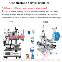 Offre spéciale : Machine d'étiquetage semi-automatique électrique pour bouteilles plates, état neuf, pour bouteilles carrées en verre