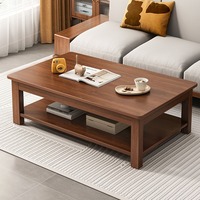 Table basse moderne en bois massif pour salon et bureau, simple et écologique, idéale pour petits appartements, table rectangulaire pour le thé/la salle à manger