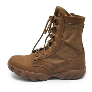 Botines de combate táctico de cuero genuino de malla EVA marrón para hombre, 0,8 kg/par, suela de goma Vibram, zapatos de entrenamiento de verano con cordones - Product Image 2