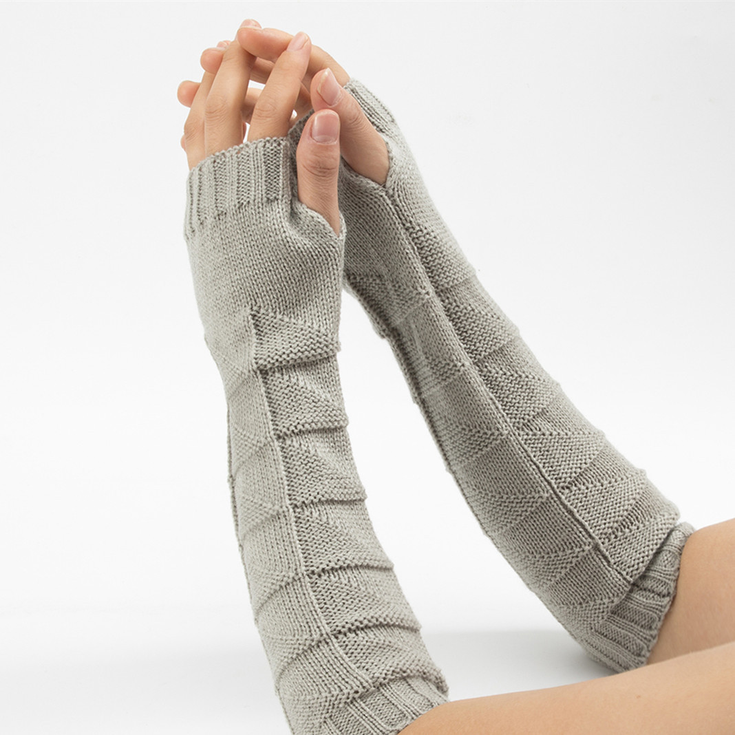 Модные митенки без пальцев, простые вязаные митенки на полпальца, разноцветные акриловые женские перчатки с полипропиленовым мешком, Зимние Повседневные митенки 43 г