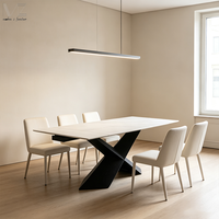Table de salle à manger extensible Mécanisme extensible de luxe Table à manger nordique en pierre frittée pour la maison