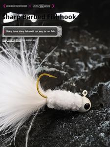 Hameçon à plumes barbelé en acier à haute teneur en carbone fait à la main 0,9g/1,7g/3,5g <span class=keywords><strong>Micro</strong></span> hameçon à mouche pour la pêche au bar en eau profonde - Product Image 5