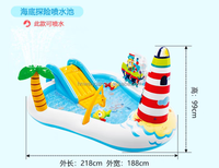 Promotion Kids Infla table Play Center Pool mit Slide Water Park Sprinkler für Vergnügung einrichtungen im Freien