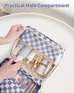 Portable Toiletry <b>Cosmetic</b> Travel <b>Bag</b>, <b>Large</b> Water Resistant Hanging Makeup Organizer Storage Pouch Case - Product Image 6
