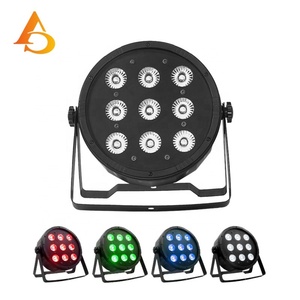 AICPOSE - Juego de 9 Focos LED Par DMX de Alta Calidad, 12 W, 9 LED, RGBW 4 en 1, Iluminación para Escenarios - Product Image 1