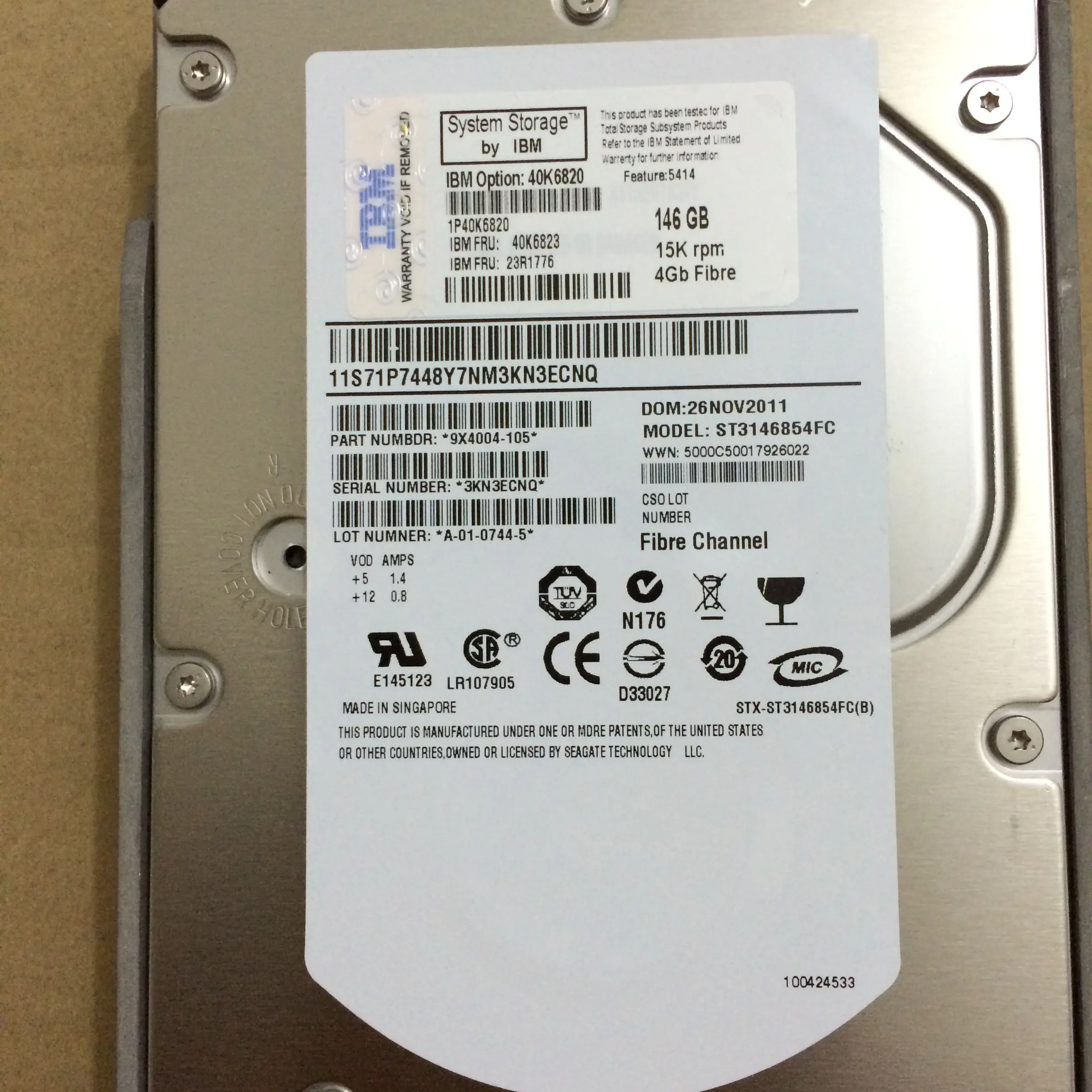 Nuovo disco rigido originale 00 y5765 Sas 6G 10Krpm 2.5in 1.2TB 1.2TB interno per IBM