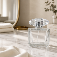 Flacon de parfum en verre personnalisé, série cristal, impression de logo OEM, vide, rechargeable, 30 ml, 50 ml, 100 ml, flacon de parfum de luxe
