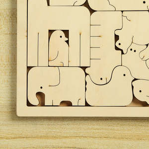 Juguete educativo para preescolar, rompecabezas de madera con <span class=keywords><strong>palabras</strong></span>, nombre de Animal - Product Image 5