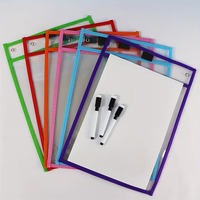 Fundas de Plástico Transparente Personalizadas, Reutilizables, para Escribir y Borrar, con Bolsillos para Archivar Documentos, para Oficina, Estudio, Almacén, Etiquetado