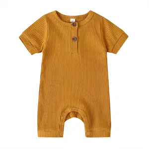 格柏男女通用婴儿黄油软短袖粘胶连衫裤