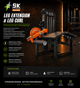 Macchina Combinata SK-Commercial per Estensione e Flessione Gambe, Attrezzatura da Palestra con Pesi Selezionabili per Allenamento di Forza - Product Image 2