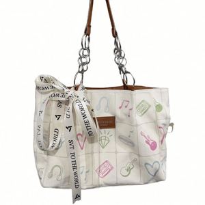 Sac à bandoulière grande capacité pour femme de haute qualité, tendance, avec chaîne, imprimé intégral et fermeture éclair - Product Image 1