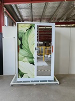 Armoires élégantes en métal blanc avec miroirs et motifs floraux, design moderne à 2 portes, armoire à vêtements