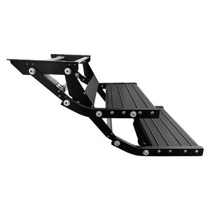 درجات جانبية من سبائك الألومنيوم عالية القوة بطبقتين للمركبات الترفيهية والكرفانات، درجة قابلة للطي يدويًا باللون الأسود HQRV - Product Image 5