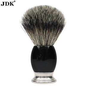 JDK Premium Barbe Rasage Brosse à manche en acier inoxydable Cheveux synthétiques Noeud Crème <span class=keywords><strong>Blaireau</strong></span> de rasage - Product Image 1