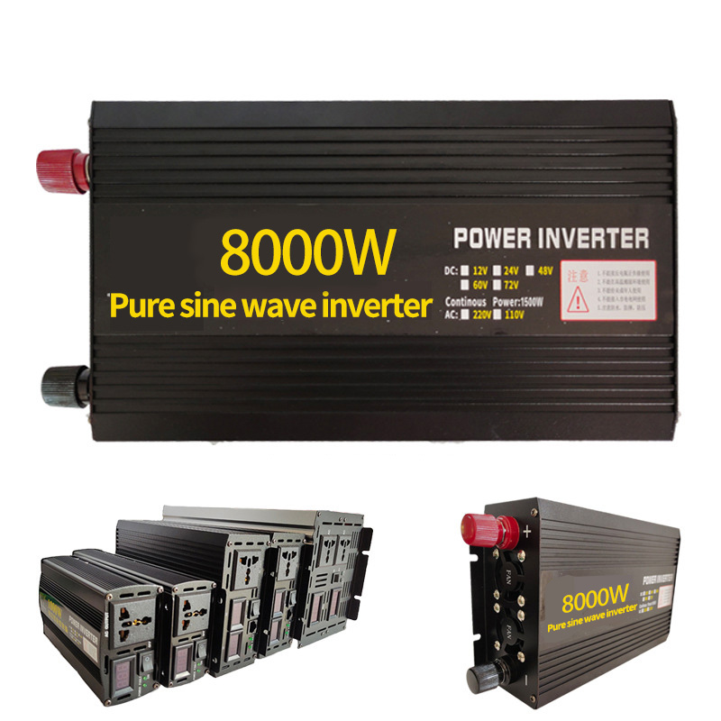 Чистый синусоидальный 8000 Вт автомобильный инвертор DC/AC 12V/24V/48V до 220V/230V/240V для солнечной энергии на открытом воздухе и для дома/кондиционера