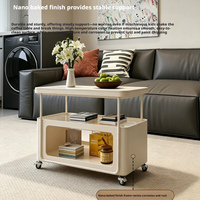 Table basse moderne autoportante en métal avec roulettes, table d'appoint mobile, petite table de chevet pour chambre et salon, mobilier de maison