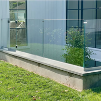 Système de garde-corps en verre trempé sans cadre avec profilé en U en aluminium pour balcon et escaliers, épaisseur personnalisable de 12 à 20 mm