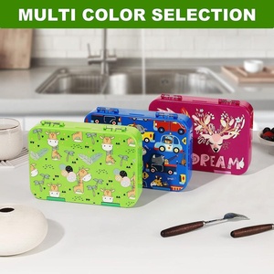 Aohea Boîte à lunch portable personnalisée pour enfants, ensemble de boîtes à lunch en plastique pour l'école, les tout-petits, les enfants, boîtes à lunch <span class=keywords><strong>bento</strong></span> anti-fuite pour enfants - Product Image 6