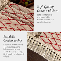 Nouvelle Tendance Chemin de Table Floral Tissé en Coton et Lin Luxe Léger Anti-plis Résistant à l'Usure Écologique pour Mariage et Maison