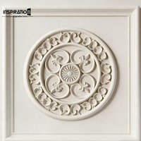 Médaillon de plafond GRG style Château Français, design personnalisé, rosette classique européenne en plâtre renforcé de fibre de verre pour salle à manger