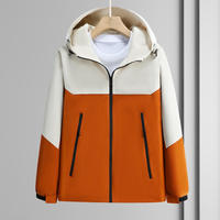 Veste parka unisexe Baisiki décontractée, coupe-vent, imperméable, respirante, écologique, avec blocs de couleur, capuche et poignets ajustables