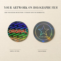 Autocollant holographique 2D personnalisé, étiquette ronde originale, film laser arc-en-ciel, impression de logo adhésif, commande en gros, feuilles en vrac, vente en gros