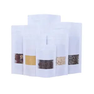 Custom Biodegradable Kraft Paper Stand Up Zip Lock Food Packaging Bags For Spice