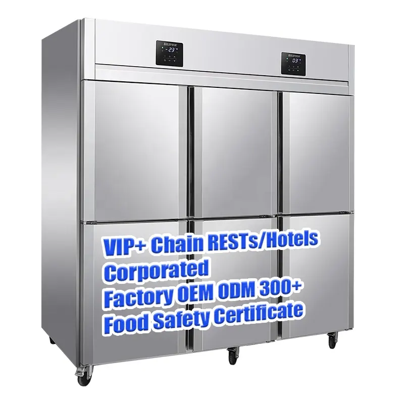 Congelatore commerciale a 6 porte 5 4 3 2 1 frigorifero combinato verticale