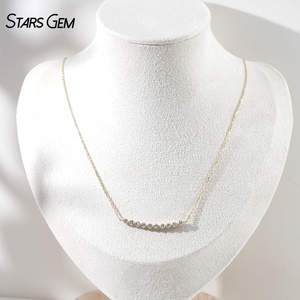 Collar con Colgante de Diamantes de Laboratorio con Corte Brillante Redondo en Oro Amarillo de 14k Starsgem - Product Image 4