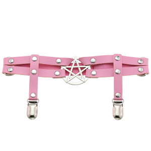 펑크 락 가죽 허벅지 가터 스터드 별 리벳 레그링 1개 - Product Image 2