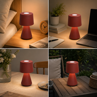 Lampe de table en forme de champignon rechargeable, portable, sans fil, LED, avec interrupteur tactile, lumière blanche chaude 3000K, pour restaurant, hôtel