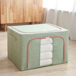 Waterproof Folding Cloth Foldable Storage Box Quilt Sundries Fabric Cotton Linen <b>Wardrobe</b> Clothes Organizer Bag Storage <b>Boxes</b> - Product Image 5