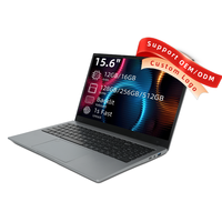 Custom 15,6 inch zakelijke laptop met vingerafdruksensor, Intel J4125 notebook computer, 12GB+128GB SSD, 15,6 inch kantoorlaptop