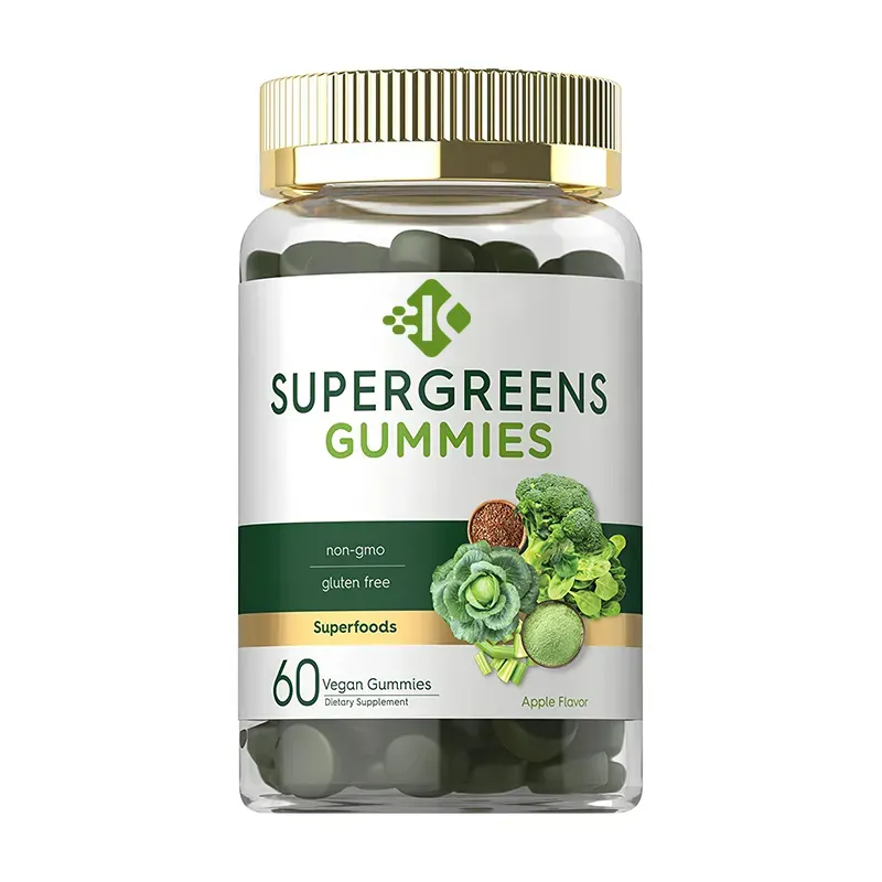 Gummies Super hijau Label pribadi dukungan alami Energi & kekebalan Gummy suplemen dengan vitamin organik