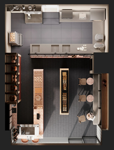Aménagements personnalisés pour café, comptoir de présentation moderne pour boulangerie, vitrine à desserts, design d'intérieur de café - Product Image 3