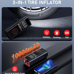 Compresor de Aire Eléctrico con Pantalla Digital, Inflador de Neumáticos Portátil para Auto, Doble Fuente de Alimentación, Modelo 35L, Inflado Rápido - Product Image 4