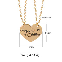 Sense Jewelry Collier mère-fille plaqué or 18 ct Collier cœur pour la fête des mères
