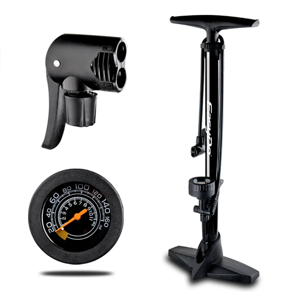 Easydo Bicycle Accessories 160 Psi High Pressure Bike Air Pump Portable Cycle Inflator Floor Pump For Bike Tires