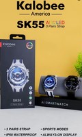 Nuevo Reloj Inteligente SK55 con Pantalla AMOLED Android, 3 Pares de Correas, Llamadas por BT, Pantalla Siempre Encendida, Dynamic Island, Salud, Resistente al Agua IP68