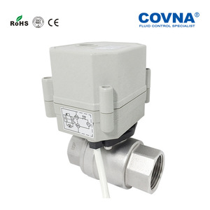 วาล์วบอลไฟฟ้าสองทางขนาดเล็ก COVNA สแตนเลส DN15 แบบเกลียว สำหรับน้ำ น้ำมัน แก๊ส - Product Image 1